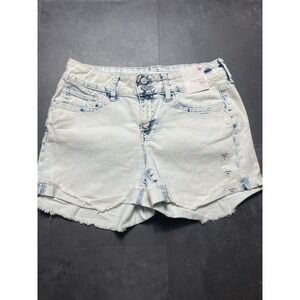 So Jean Shorts Womens 11/30‎ W High Rise Short Distressed Retro Light Wash F-128